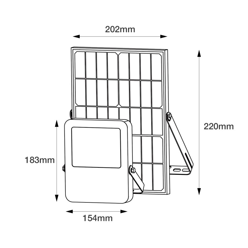 15W 2000Lm ULTRA LED Solar Floodlight selectable CCT