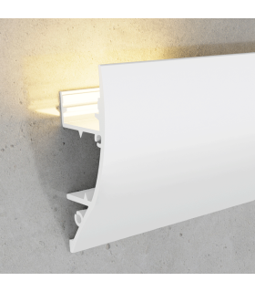 Perfil aluminio CORNISA BLANCO 17x43mm para tira LED - 2 Metros