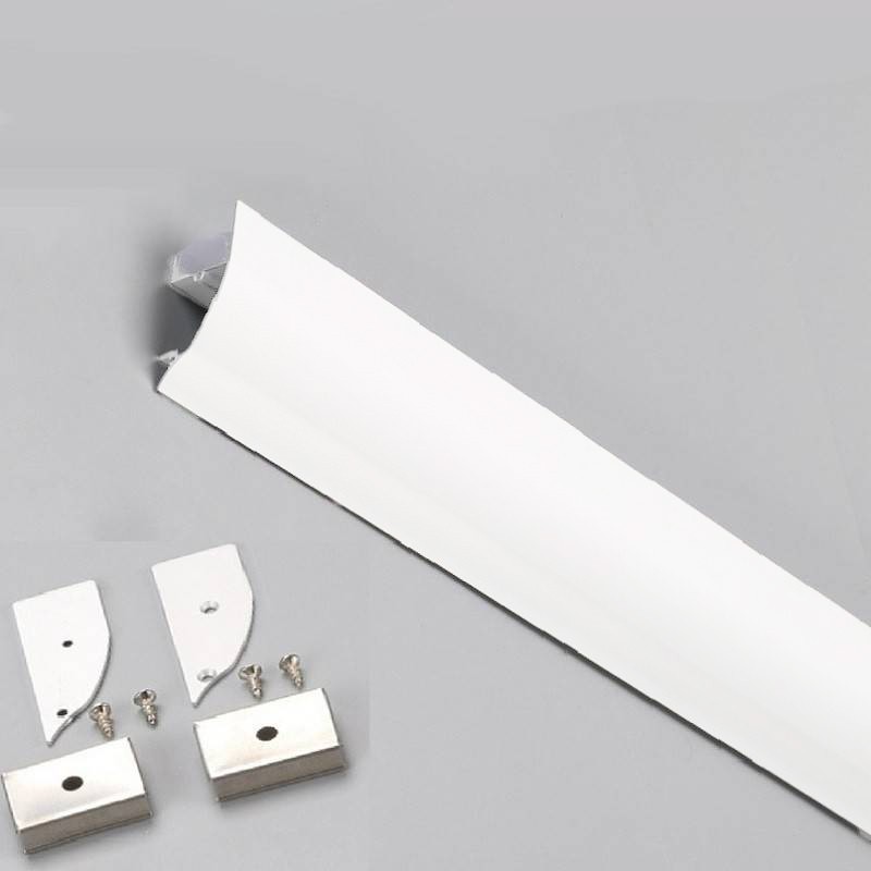 Perfil aluminio CORNISA BLANCO 17x43mm para tira LED - 2 Metros