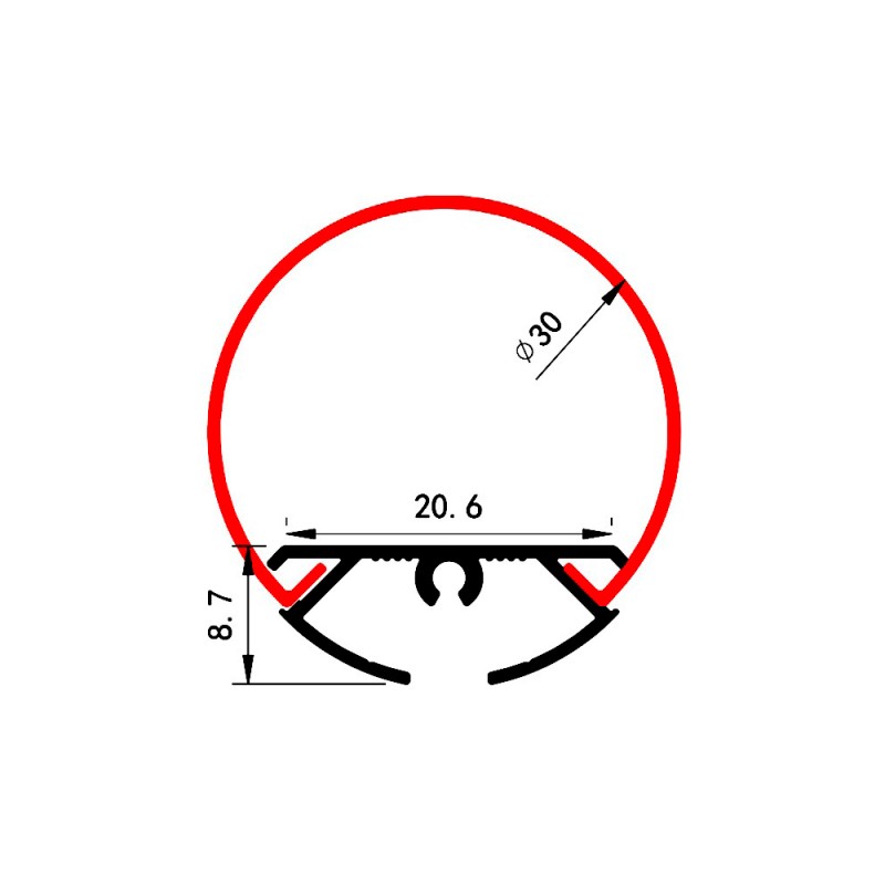 TUBE Profile for LED strips with suspension kit - 2 meters