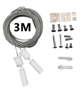 Suspension kit for white track rails - 3 meters