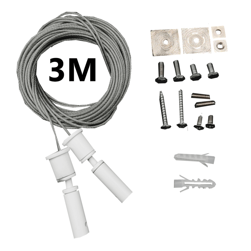 Suspension kit for white track rails - 3 meters