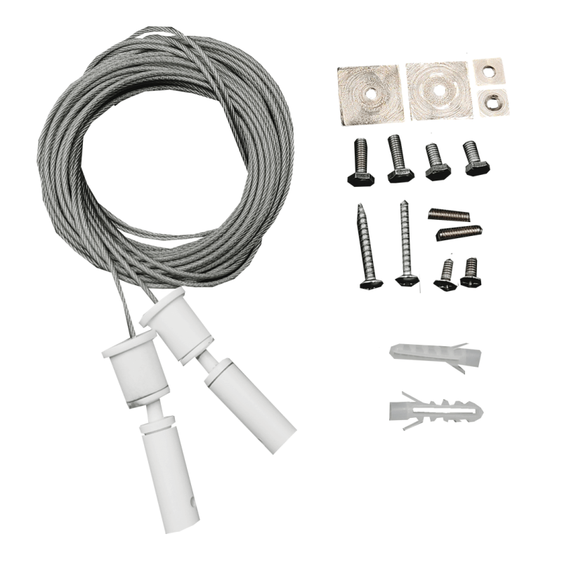 Suspension kit for white track rails - 3 meters