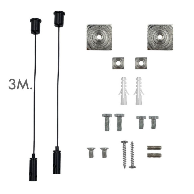 Suspension kit for black track rails - 3 meters