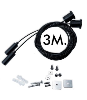 Kit sospensione per binario Nero - 3 metri