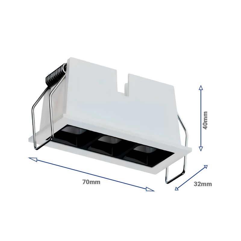 Spot encastré linéaire LED noir 5W CCT 24º UGR17