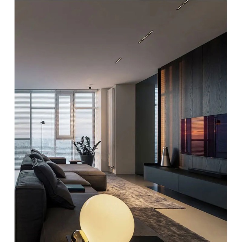 Faretto lineare da incasso LED nero 5W 24º UGR17