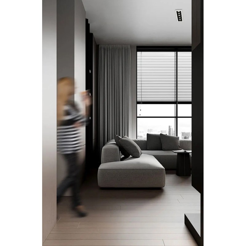 Faretto lineare da incasso LED nero 5W 24º UGR17