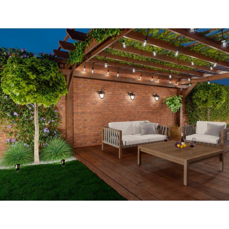 Spot jardin Rouge rouille piquet pour ampoules LED GU10 - ampoule incluse