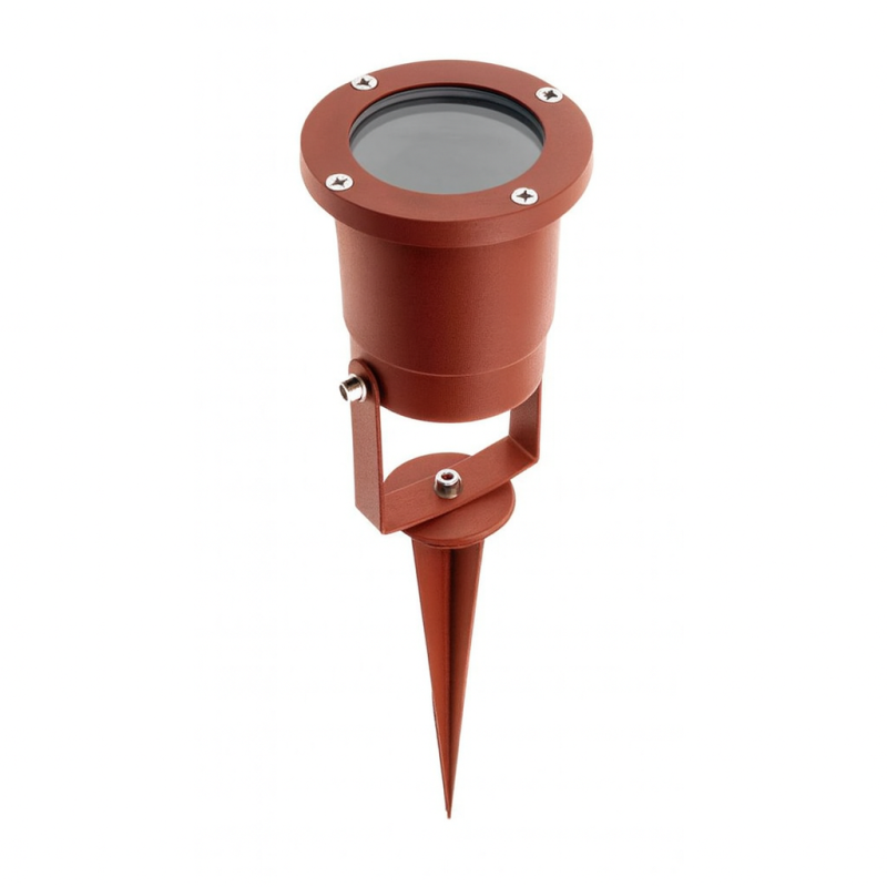 Spot jardin Rouge rouille piquet pour ampoules LED GU10 - ampoule incluse