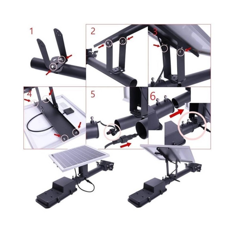 Farola LED solar 200W ECO programable chip SANAN 3927Lm
