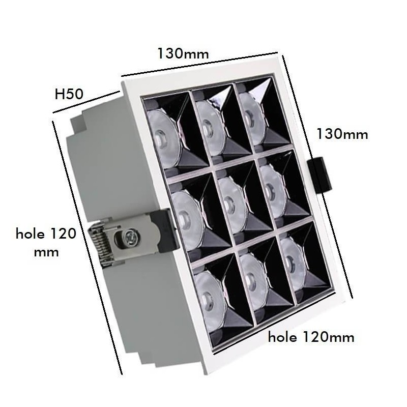 Foco downlight LED empotrable 40W OSRAM 24º UGR17 4400Lm Premium LED - 5