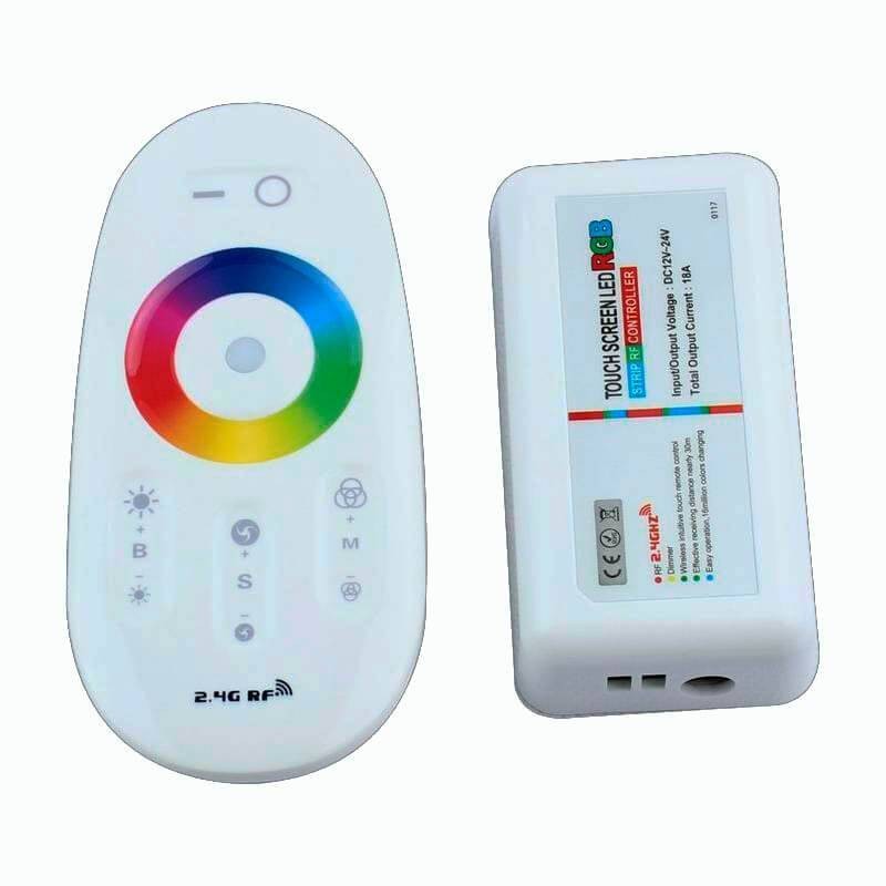 Controlador de tira LED RGB DC 12-24V 6A/canal por RF con mando
