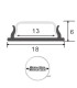 Perfil de aluminio flexible moldeable 18x6mm - 2 metros