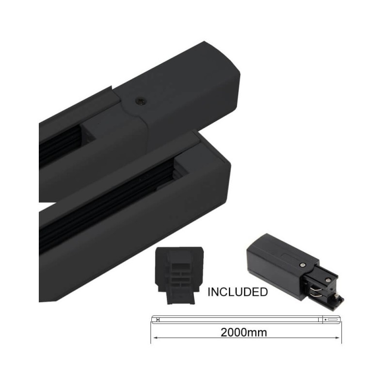 Carril trifásico reforzado para focos LED - 2 metros