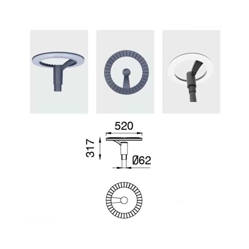 Farola LED URBAN 60W Chip PHILIPS LUMILEDS SMD3030 7500Lm