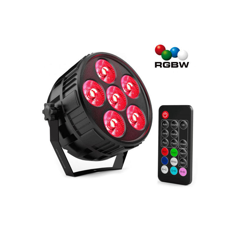 Foco Mini PAR LED 36W MONTANA  RGBW 4 en 1 + Mando - IP20