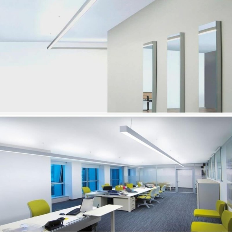 Perfil de aluminio para lineales LED UP&DOWN 50x88mm - 2 Metros