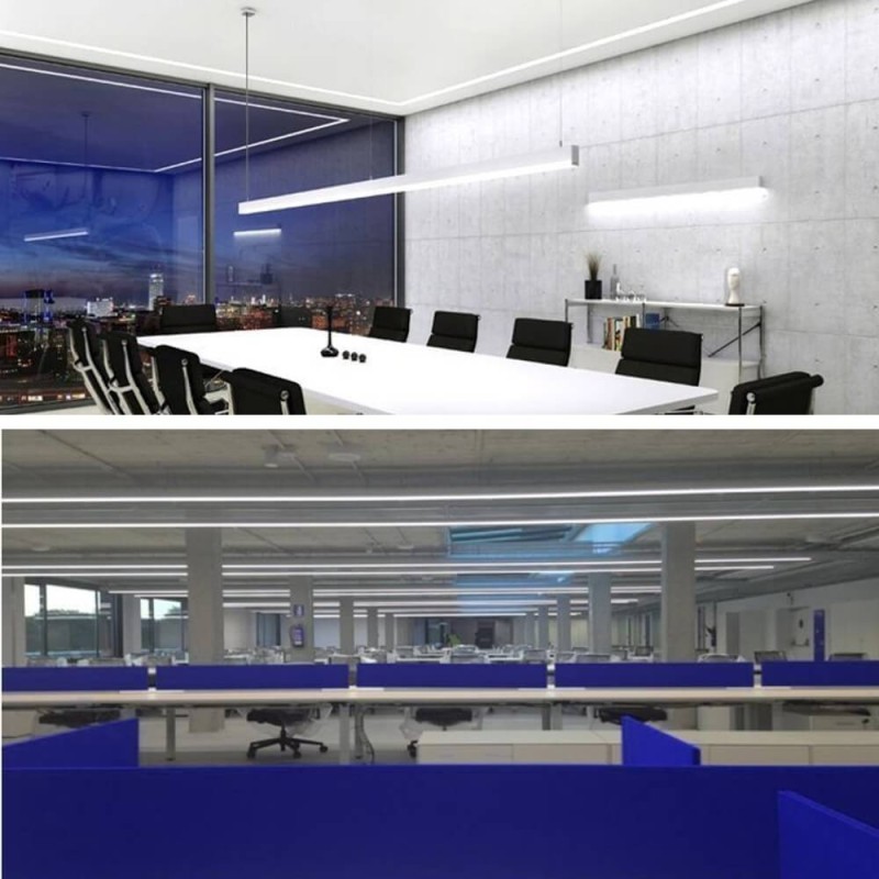 Perfil de aluminio para lineales LED UP&DOWN 50x88mm - 2 Metros