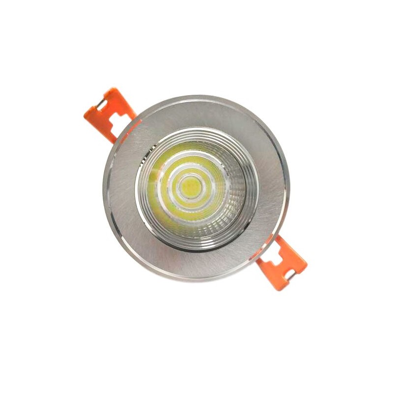 Foco downlight LED COB 3W orientable 330Lm IP20 Aluminio Plata