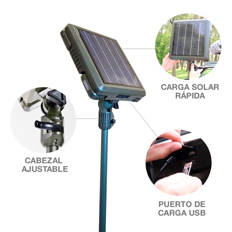 Proyector LED solar portátil ILU1500 10W con linternas y trípode
