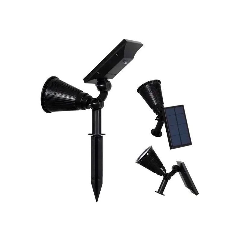 Foco solar jardín RGB 2W 7 colores intercambiables IP65 con sensor crepuscular