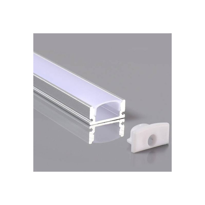 Perfil de aluminio U superficie para tira LED 17x9mm - 2 metros