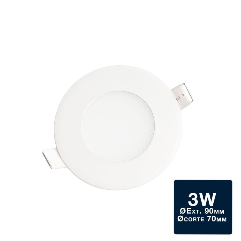 Placa downlight LED slim 3W Ø90mm 180Lm IP20