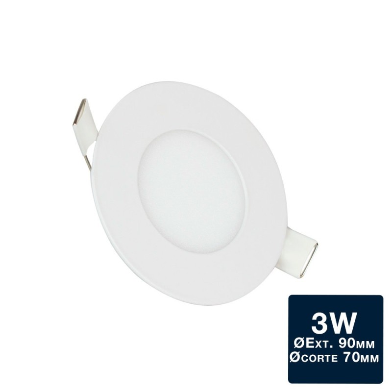 Placa downlight LED slim 3W Ø90mm 180Lm IP20