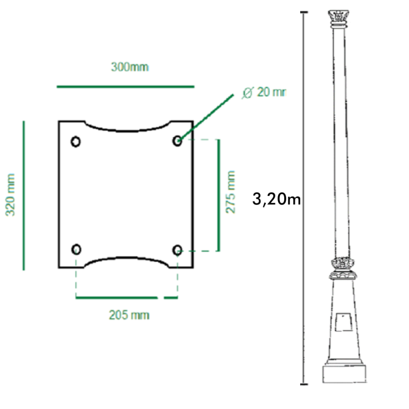 Columna F/Villa 3 metros Premium LED - 5