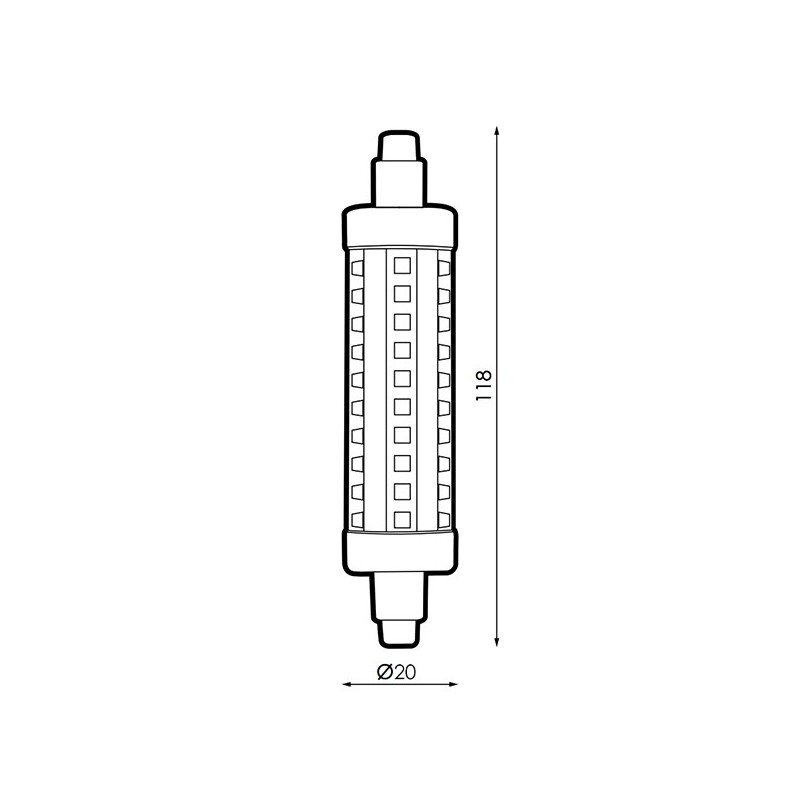 Bombilla LED lineal R7S 10W 118mm 1000Lm