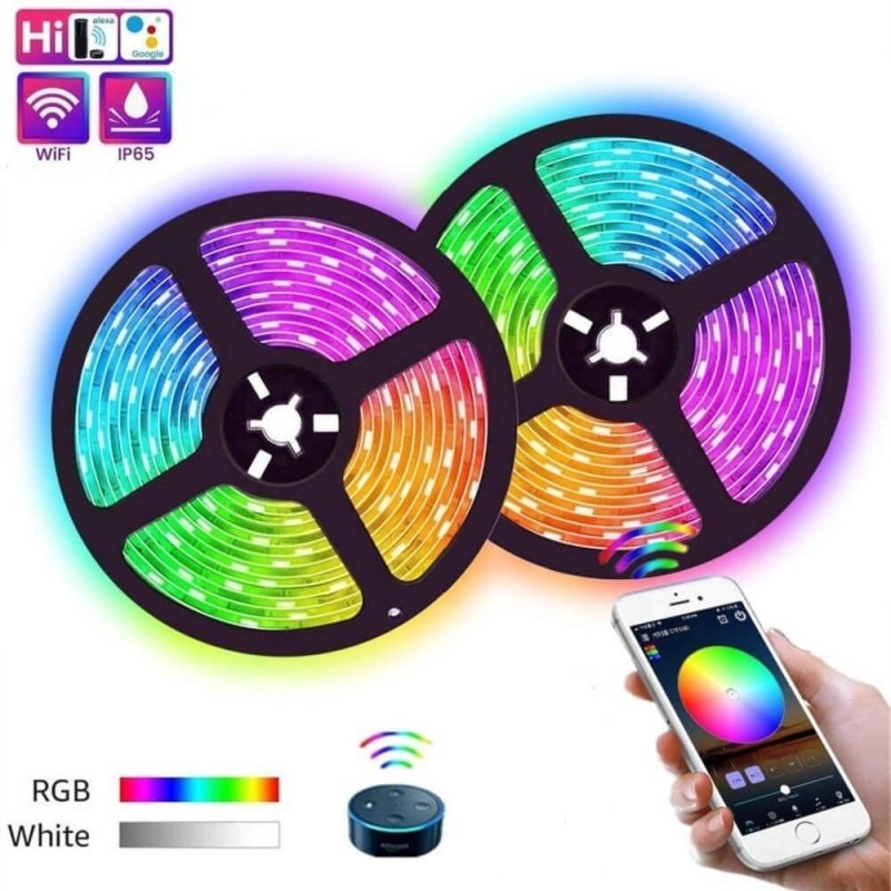 Tira LED 24W smart WiFi TUYA RGB+CCT control APP / Google Home / Alexa - 5 metros
