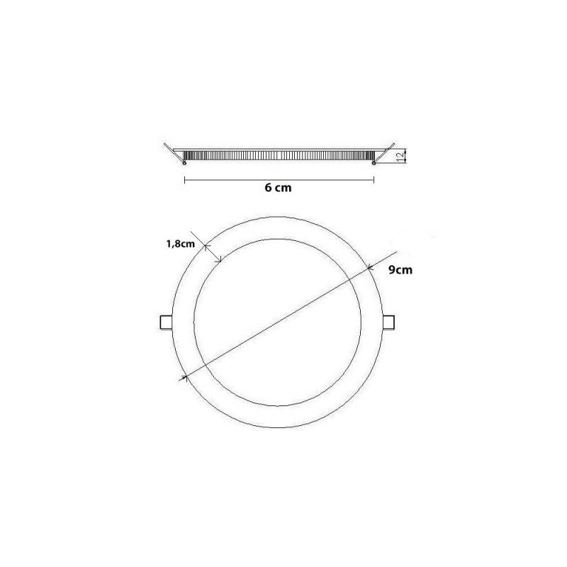 Placa downlight LED slim circular 5W chip OSRAM 450Lm
