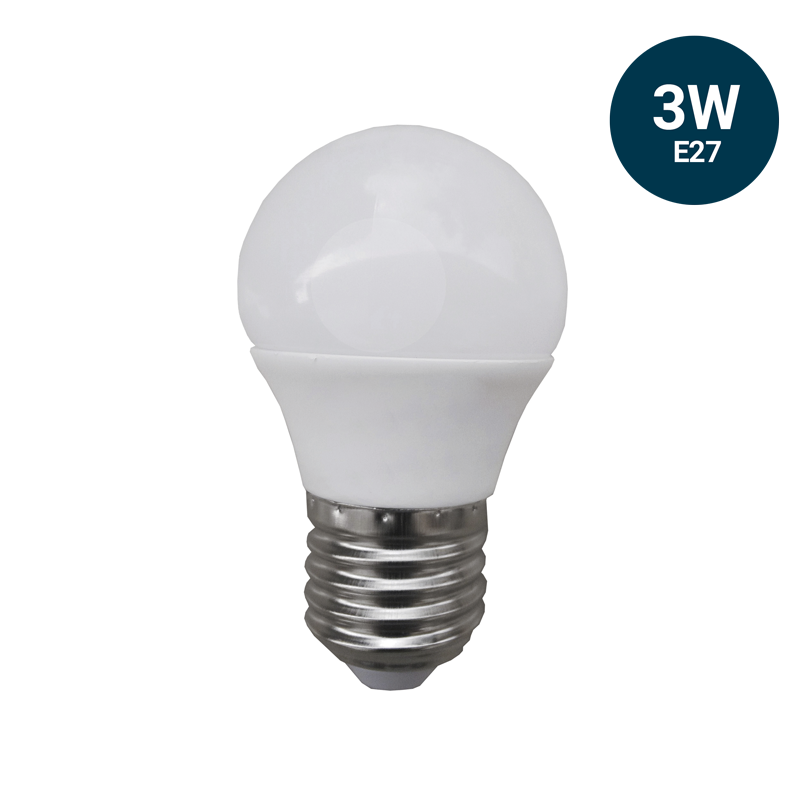 Bombilla LED E27 Premium esférica G45 3W 288Lm