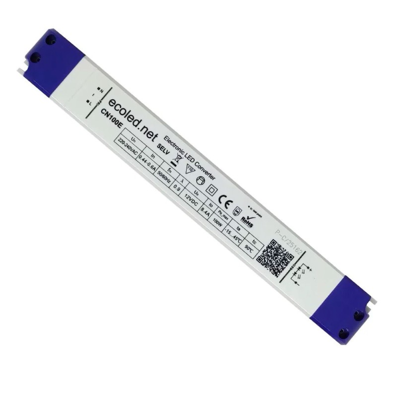 Fuente de alimentación profesional ECOLED 12V-DC 100W 8,4A IP20