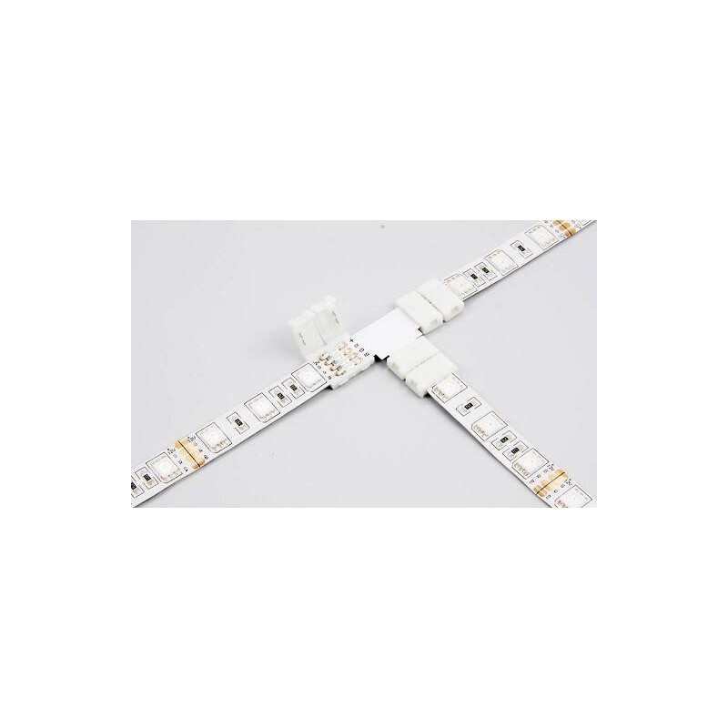 Conector de presión T 90º para tiras LED monocolor / RGB