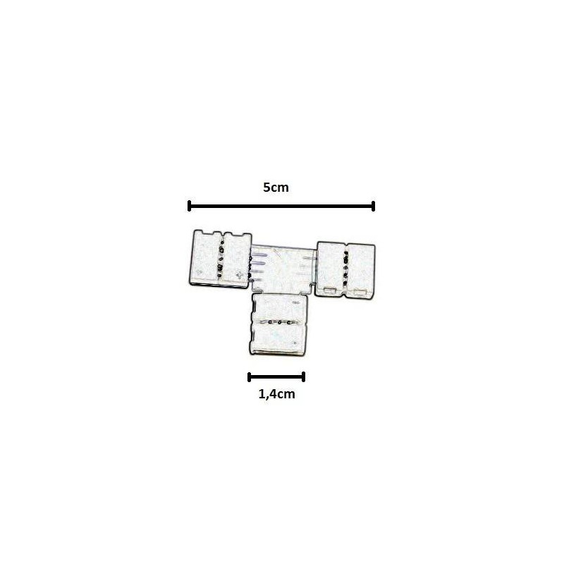 Conector de presión T 90º para tiras LED monocolor / RGB