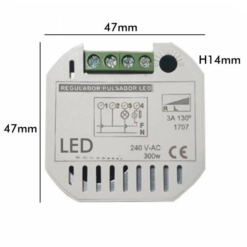 Regulador para pulsador de pastilla para LED - TRIAC