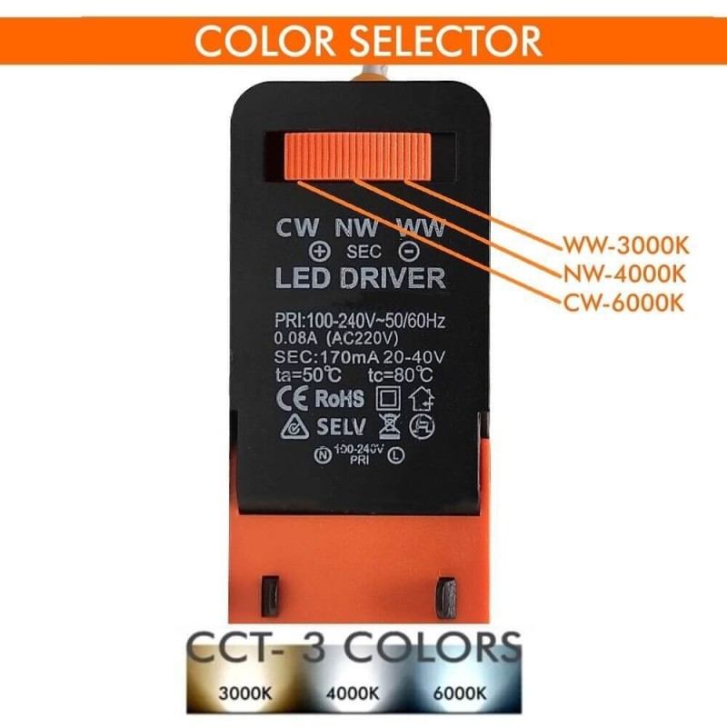 Placa downlight LED slim circular 20W CCT chip OSRAM con sensor de movimiento