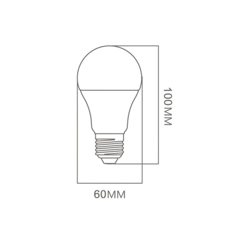 Bombilla LED E27 12W chip OSRAM A60 180º 1200Lm