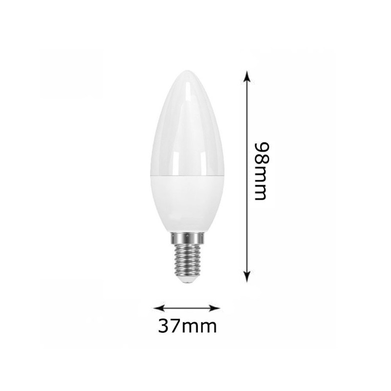 Bombilla LED vela E14 4W C37 220º 380Lm