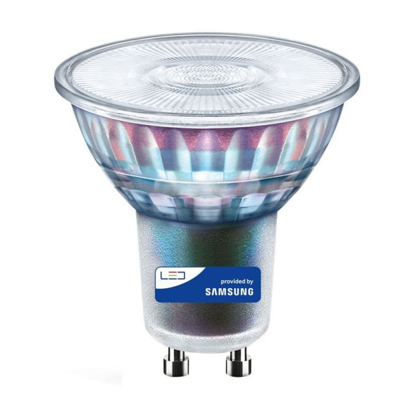 Lampadina dicroica LED GU10 6W 38º vetro chip SAMSUNG 660Lm