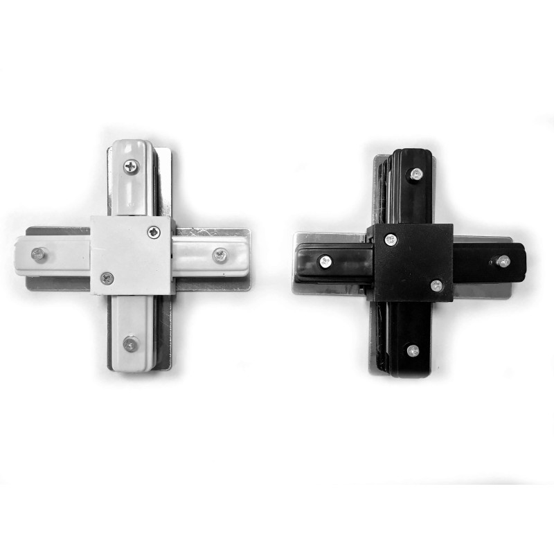 Conector unión en cruz tipo X para carril monofásico Premium LED - 1