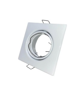 Anneau inclinable carré BLANC pour ampoule LED GU10/MR16