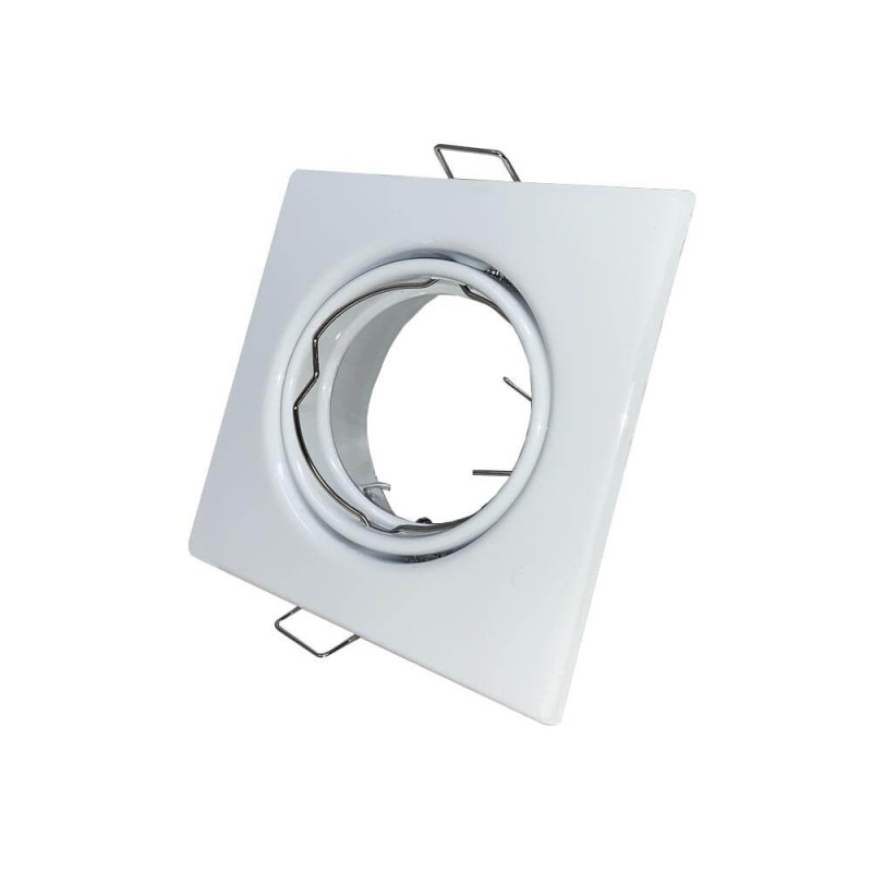 Aro downlight cuadrado basculante BLANCO para bombilla LED GU10/MR16