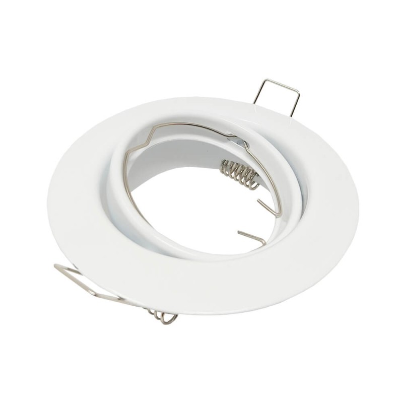 Anello Incassatto Inclinabile Rotondo Bianco per lampadina LED GU10/MR16