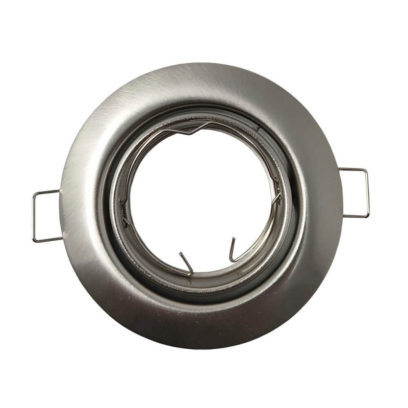 Anello Incassatto Basculante Tondo Nickel satinato per lampadina LED GU10/MR16