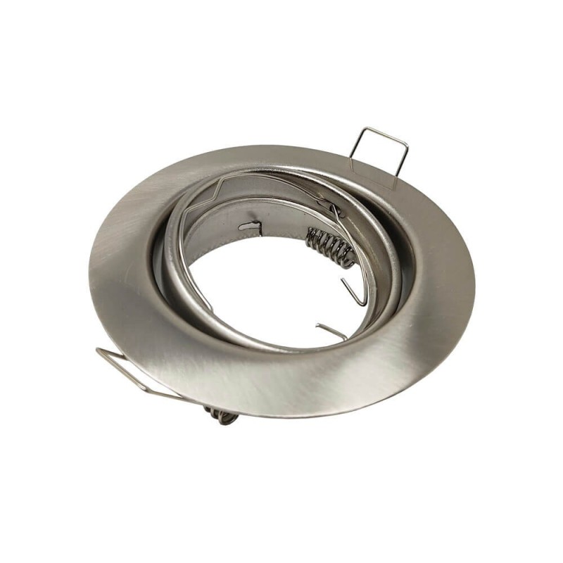 Anneau Encastrable Inclinable Rond Nickel pour ampoule LED GU10/MR16