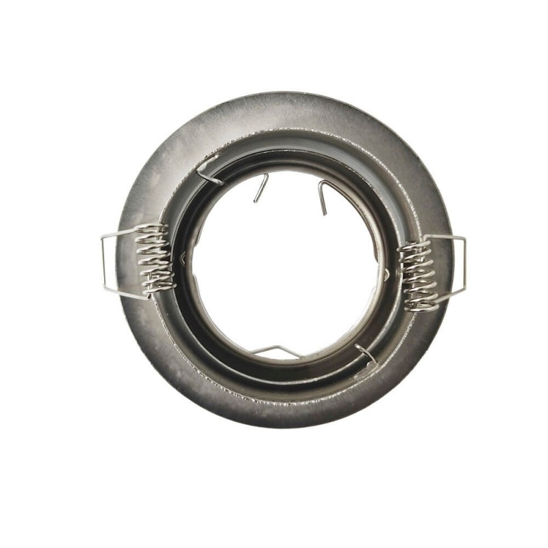 Anello Incassatto Basculante Tondo Nickel satinato per lampadina LED GU10/MR16