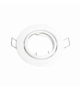 Anello rotondo regolabile bianco per lampadina LED GU10/MR16
